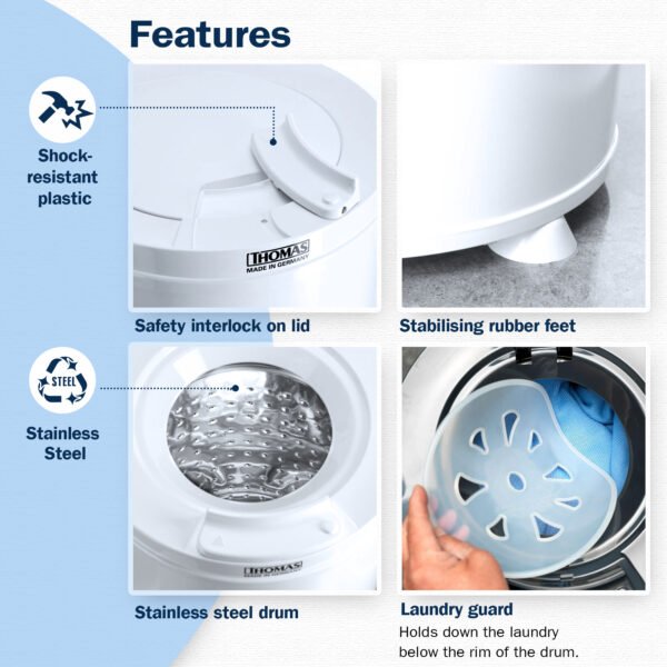 Thomas 2800SD 4.5KG Gravity Drain Spin Dryer - Image 4